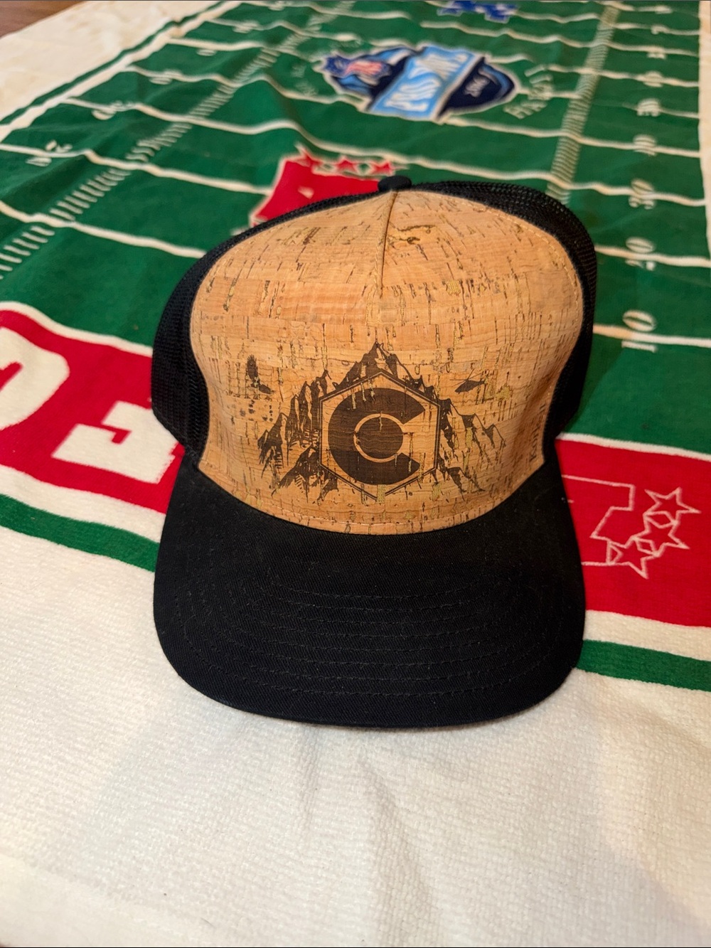 Colorado Cork Front Trucker Hat with Black Mesh – Natural Cork & Black